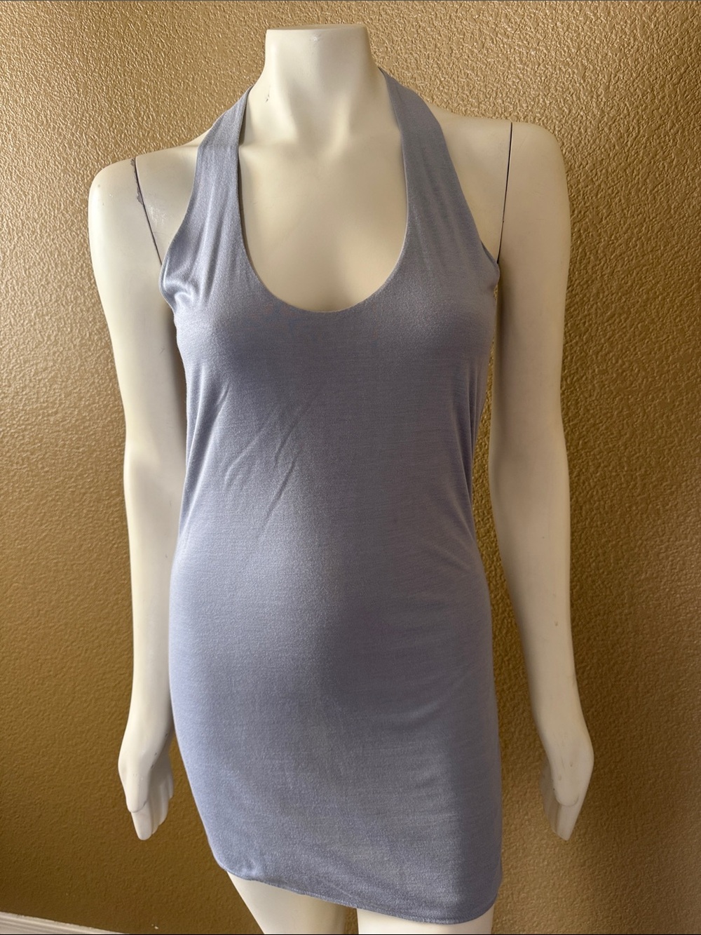 Sleeveless Halter Mini Dress in Light Lavender